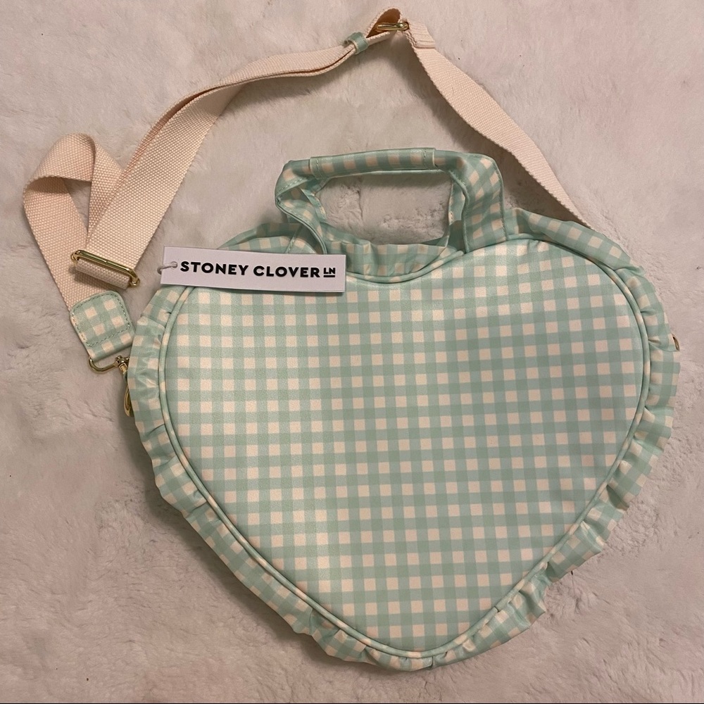 Stoney Clover Lane NWT Teal Mini Heart Ruffle Tote